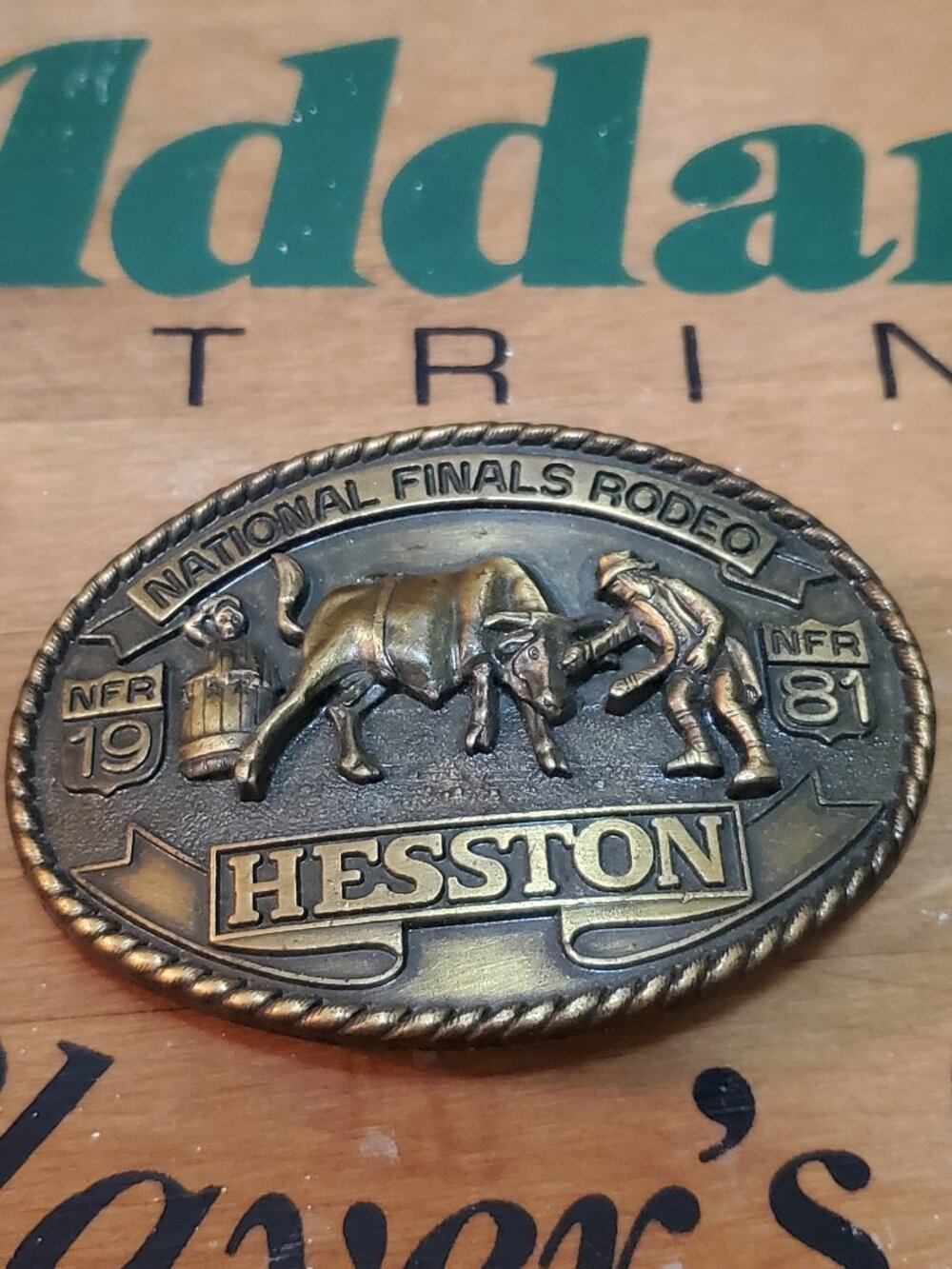 Vintage 1981 Hesston NFR Rodeo clown Belt Buckle